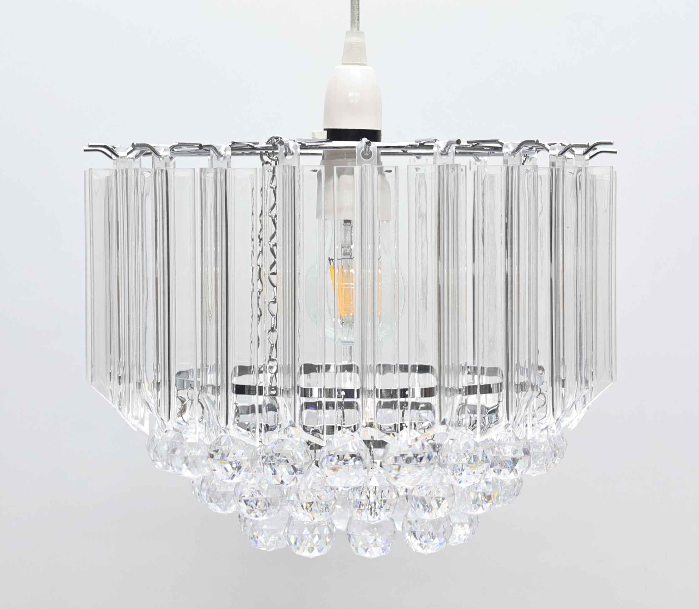 DemiCrystal | Elegant Tiered Clear Glass Pendant Light Fixture 3