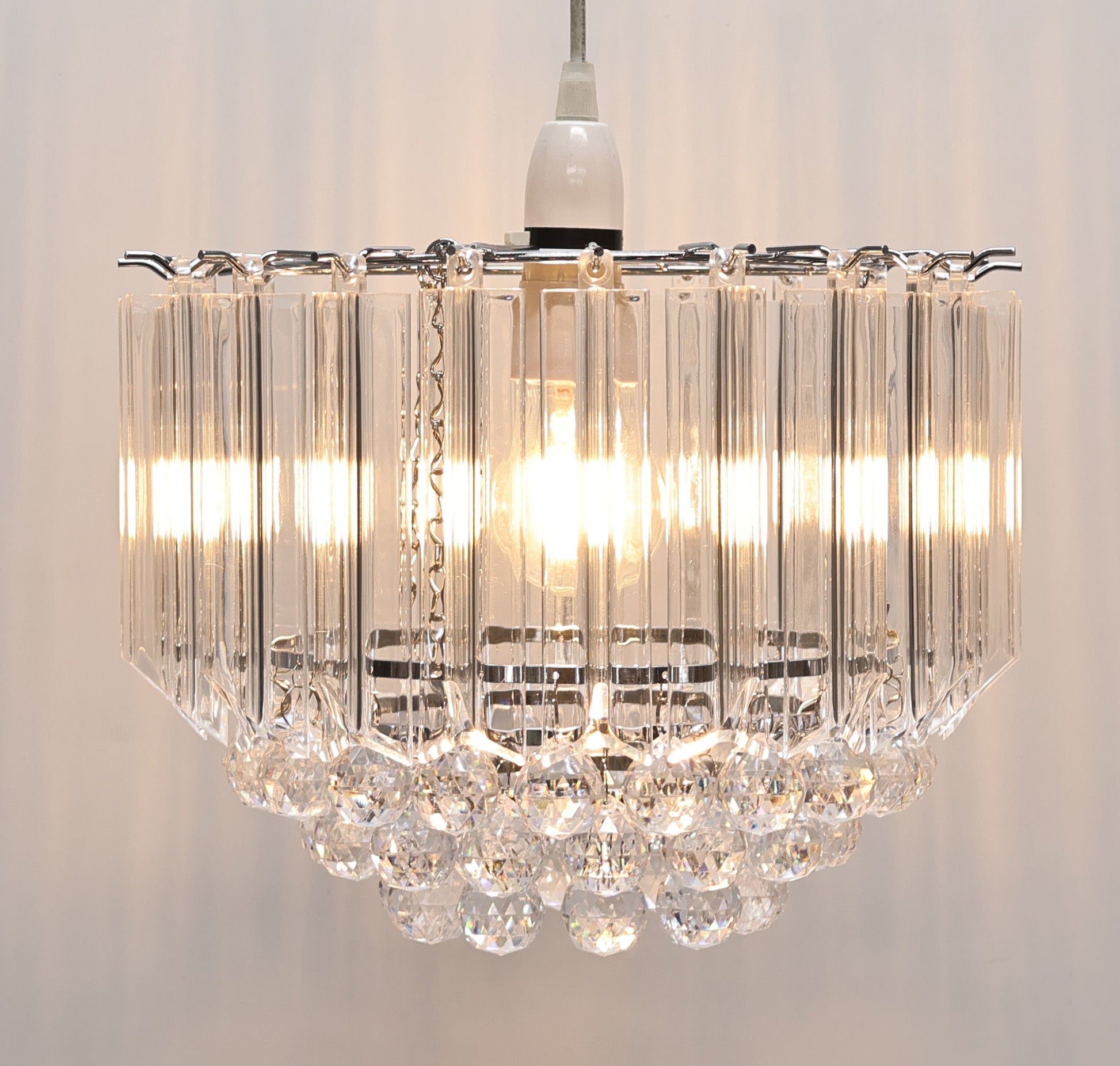 DemiCrystal | Elegant Tiered Clear Glass Pendant Light Fixture 4