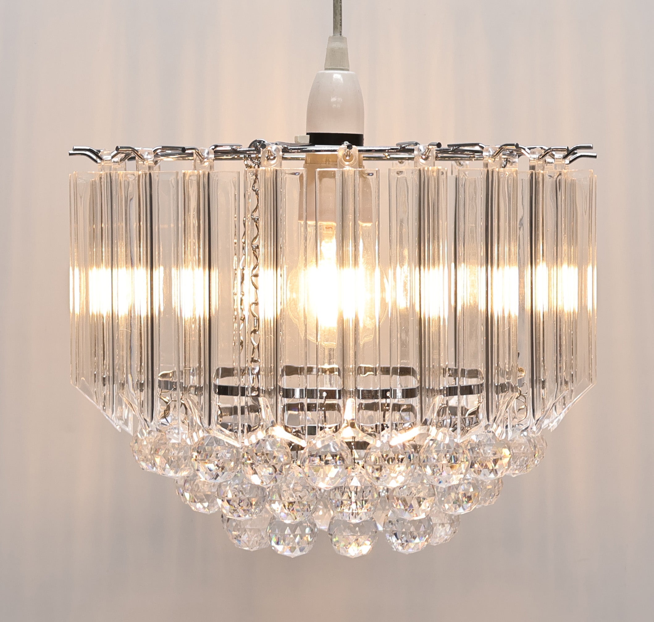 DemiCrystal | Elegant Tiered Clear Glass Pendant Light Fixture 4
