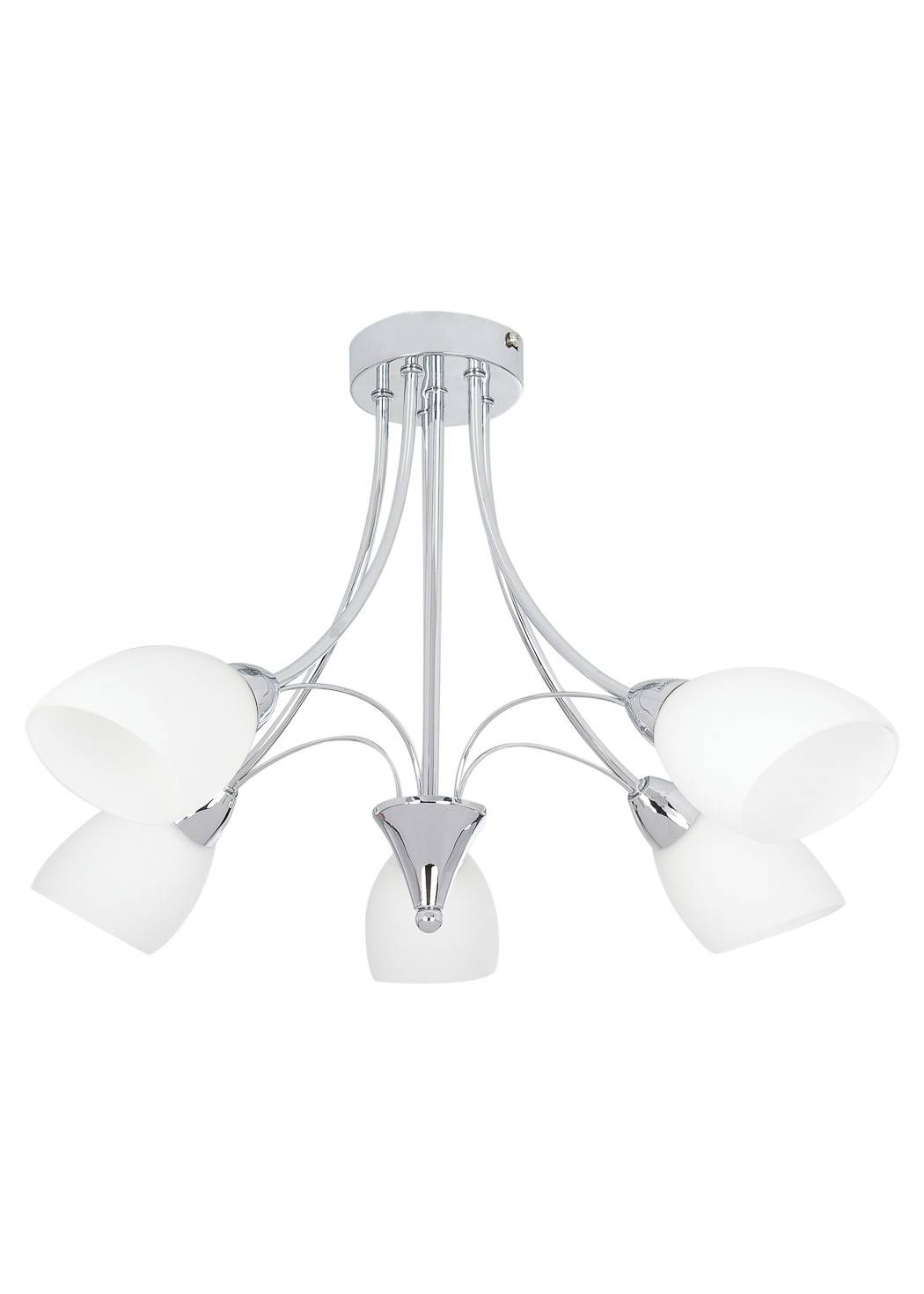 Freyza - Oxford 5 Light Semi Flush Ceiling Light Polished Chrome