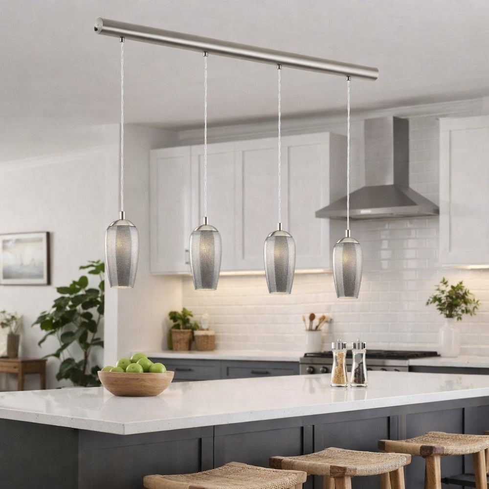 Luminara | Stylish Modern 4-Light Satin Nickel Ceiling Light Fixture 1
