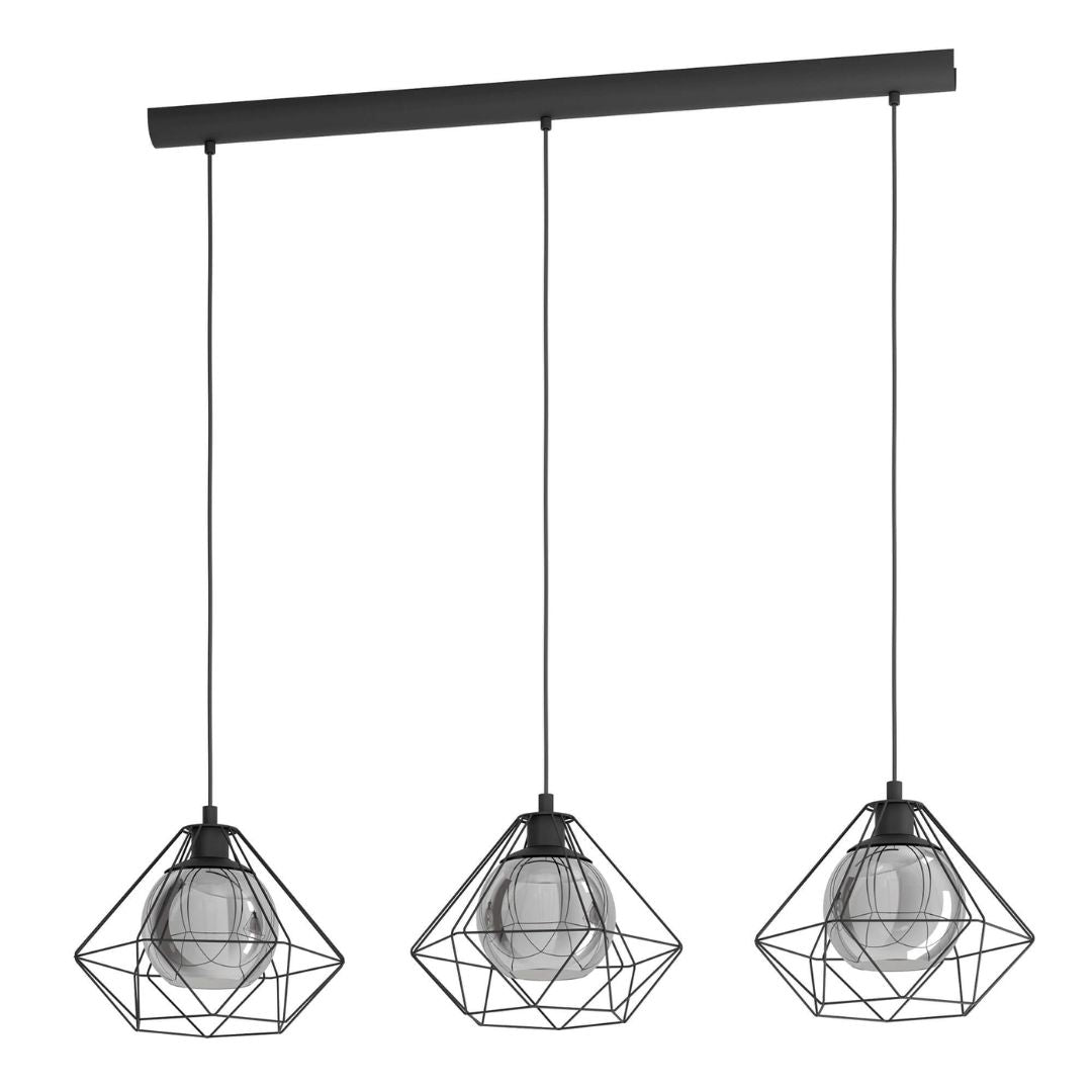 Nocturne | Stylish Modern Black 3-Light Ceiling Pendant Bar 2