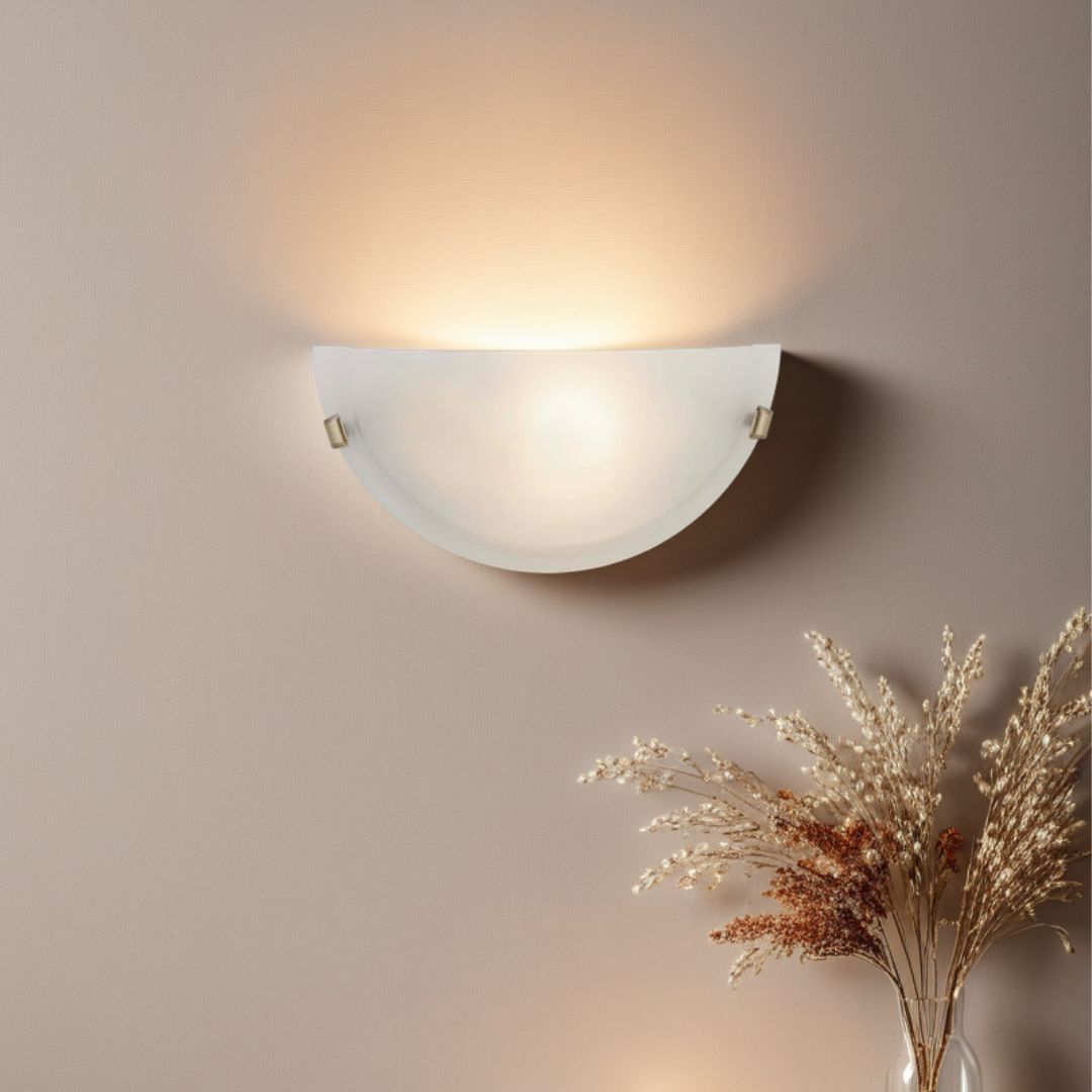 BrassElegance | Elegant Antique Brass Wall Sconce Light with Frosted Shade 1
