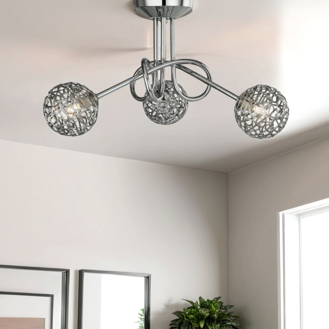 Freyza - Kesha 3 Light Ceiling Light Polished Chrome