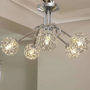 Luminara | Elegant Polished Chrome 5-Light Semi Flush Ceiling Fixture 1
