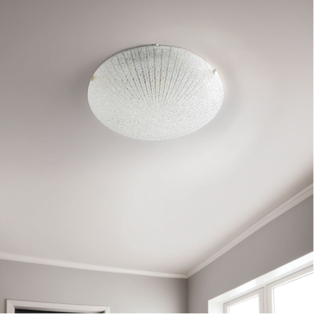 OpalGlow | Elegant Textured Glass Flush Ceiling Light Fixture 1