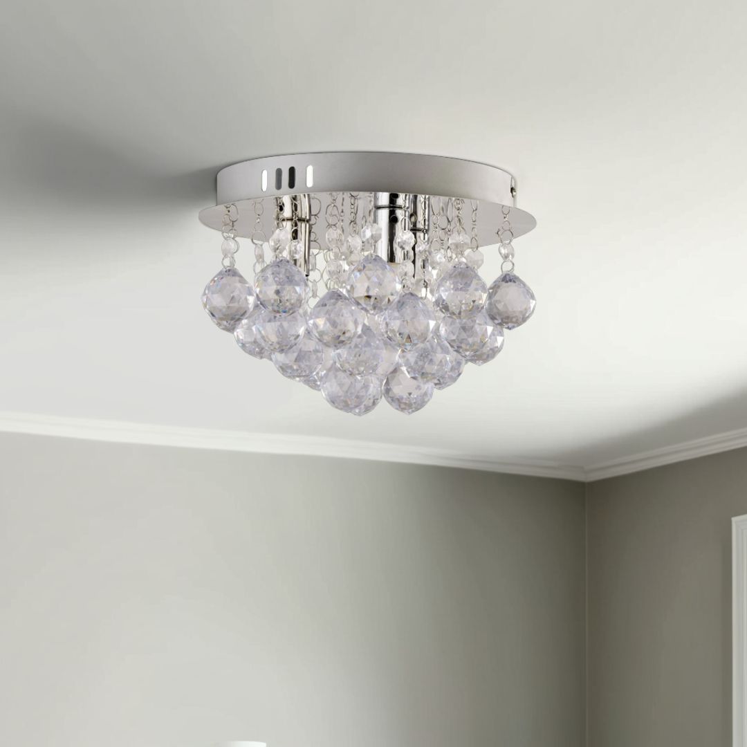 Freyza – 3-Light Polished Chrome Semi-Flush Ceiling Light | Indoor Lighting Fixture with G9 Bulb Fittings