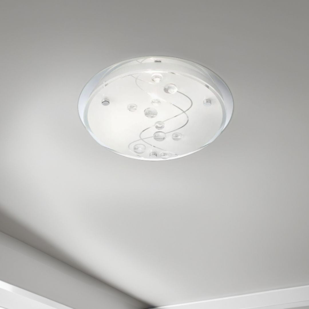 Freyza – 2-Light Semi-Flush Ceiling Light | Satin Nickel Indoor Lighting with Glass Shades
