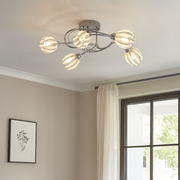 Freyza - Isha 5 Light Semi Flush Ceiling Light