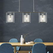 Freyza - Mascardi 3 Light Chrome & Glass Ceiling Pendant Bar