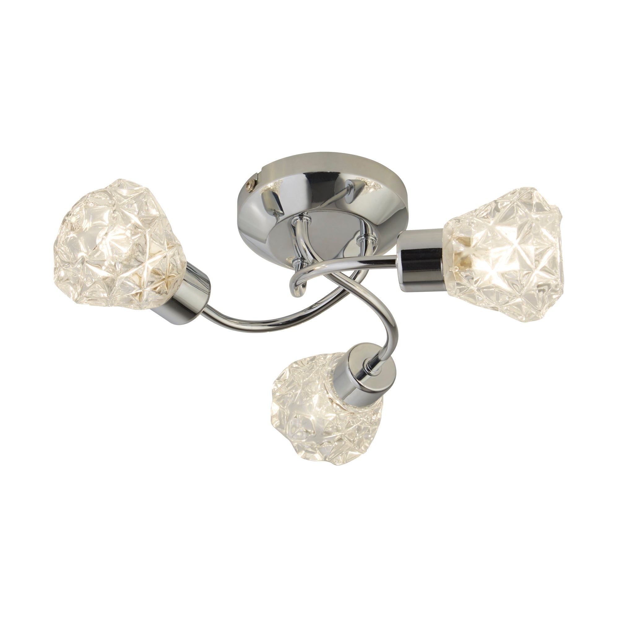 Freyza - Dodo 3 Light Polished Chrome Flush Ceiling Light