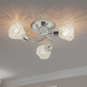 Freyza - Dodo 3 Light Polished Chrome Flush Ceiling Light