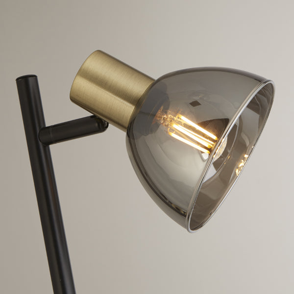 Freyza - Elisa Smoked Glass Task Floor Lamp