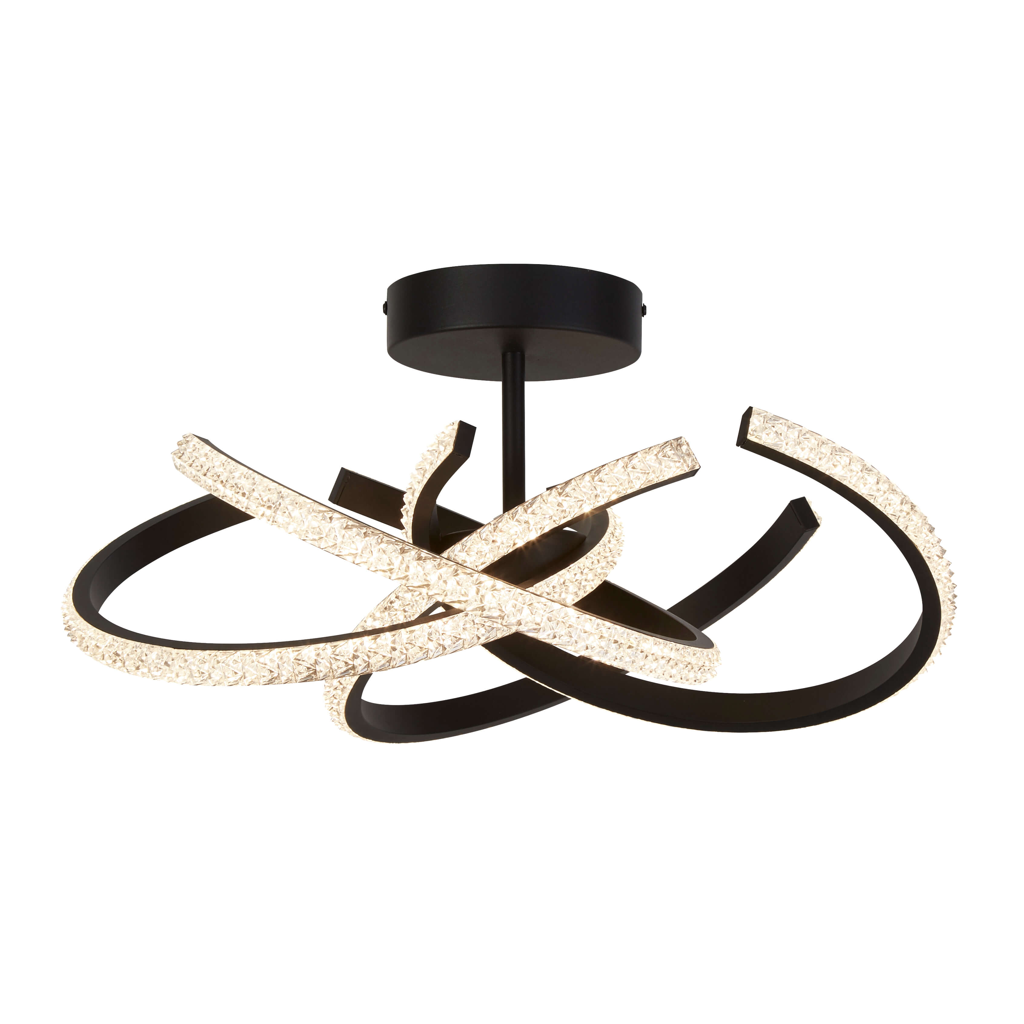 Freyza - Wills Black LED Semi-Flush Ceiling Light
