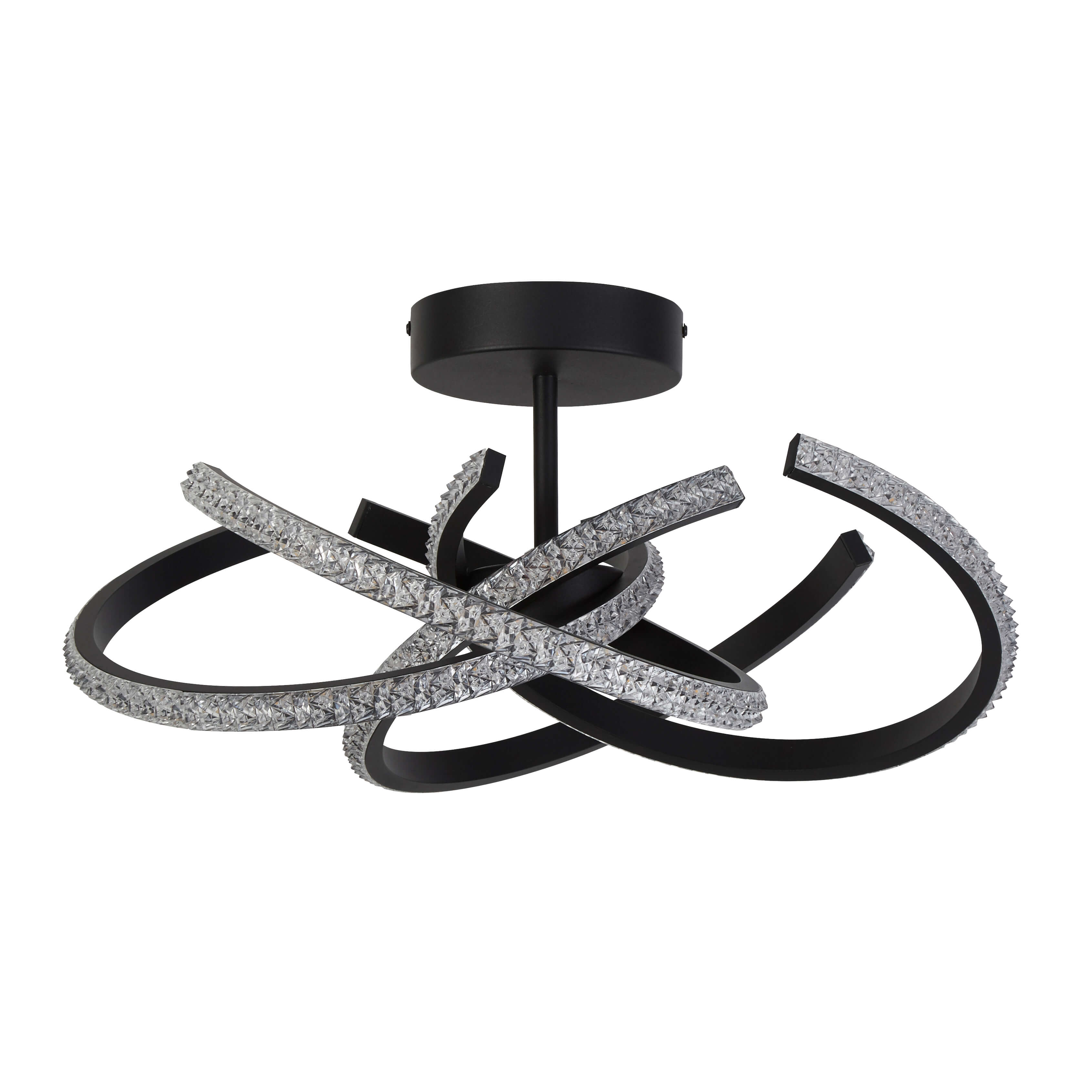 Freyza - Wills Black LED Semi-Flush Ceiling Light