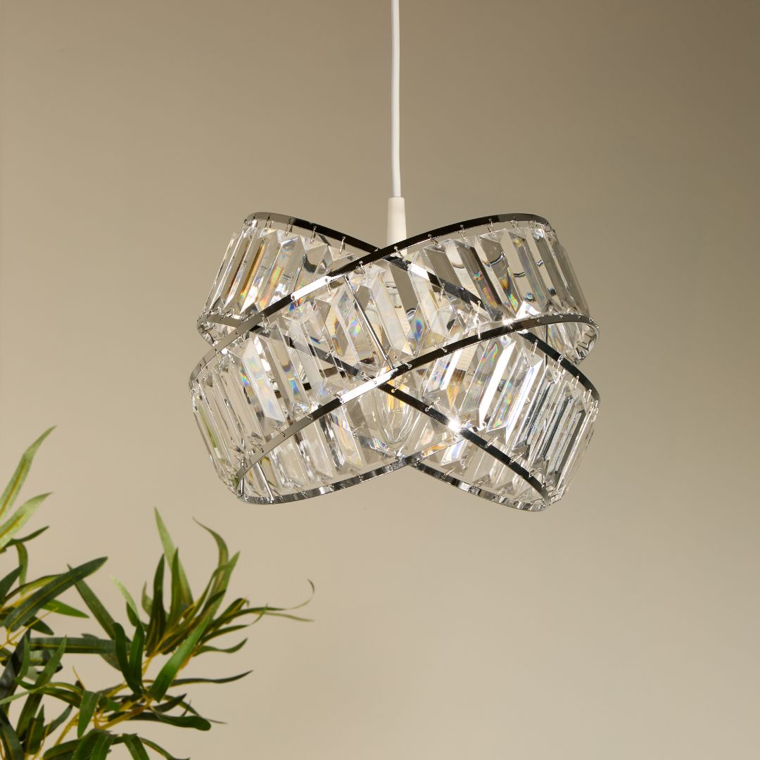 Freyza - Glencoe Clear Chrome Ceiling Pendant Shade