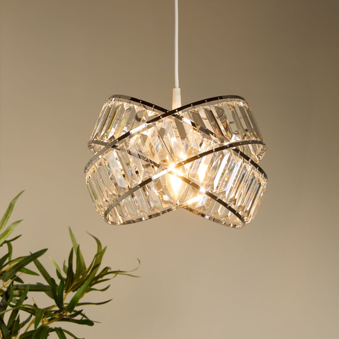 Freyza - Glencoe Clear Chrome Ceiling Pendant Shade