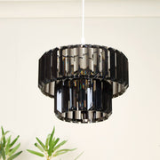 Freyza - Lombard 2 Tiered Black Chrome Ceiling Pendant Shade