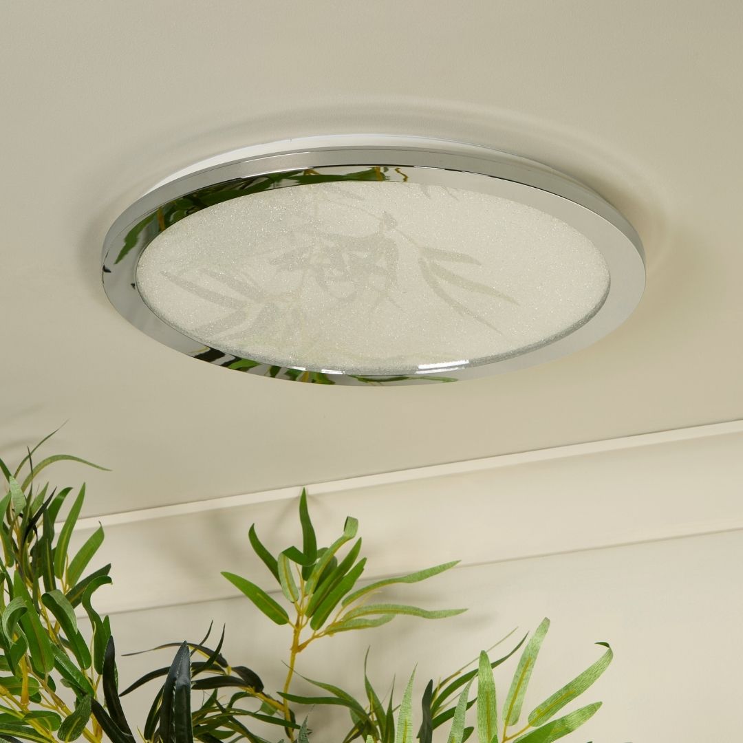 Luminara | Elegant Polished Chrome Crystal LED Ceiling Light 2