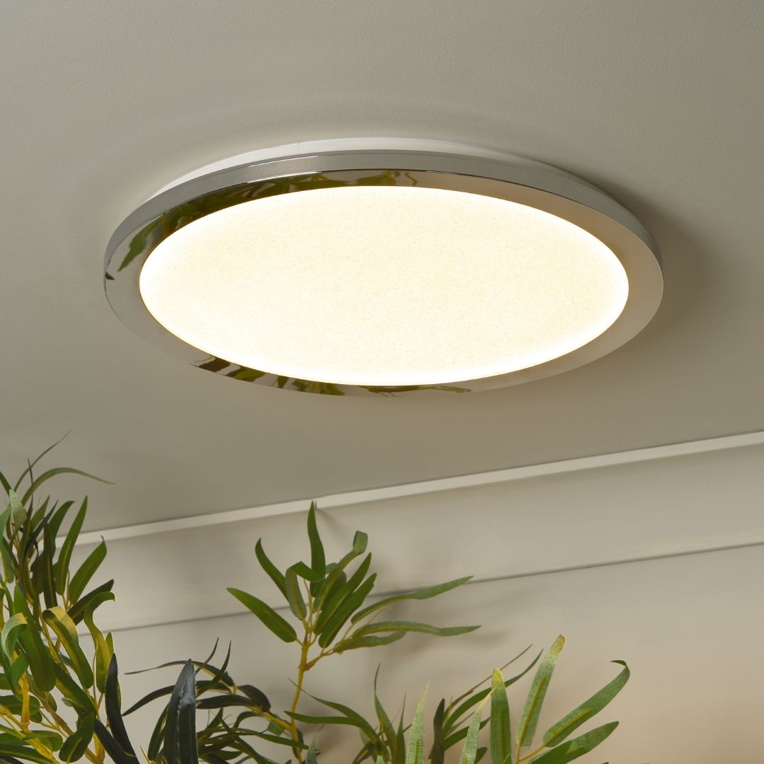 Luminara | Elegant Polished Chrome Crystal LED Ceiling Light 1