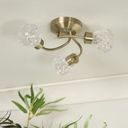 BrassTwist | Elegant Antique Brass 3-Light Flush Mount Ceiling Light 1