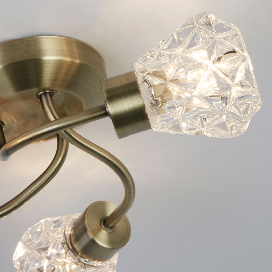 BrassTwist | Elegant Antique Brass 3-Light Flush Mount Ceiling Light 3