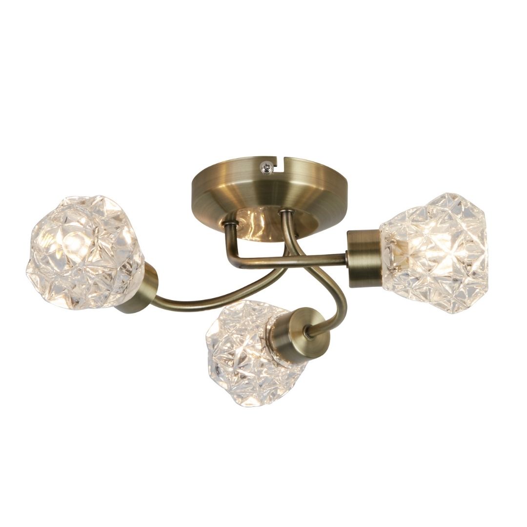 BrassTwist | Elegant Antique Brass 3-Light Flush Mount Ceiling Light 5