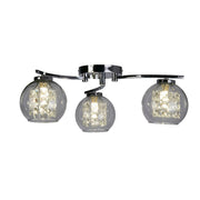 Freyza – 3-Light Chrome & Glass Flush Ceiling Light | Indoor Lighting Fixture with Clear Glass Shades