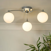 Freyza - Navarro 3 Light Chrome Semi Flush Ceiling Light