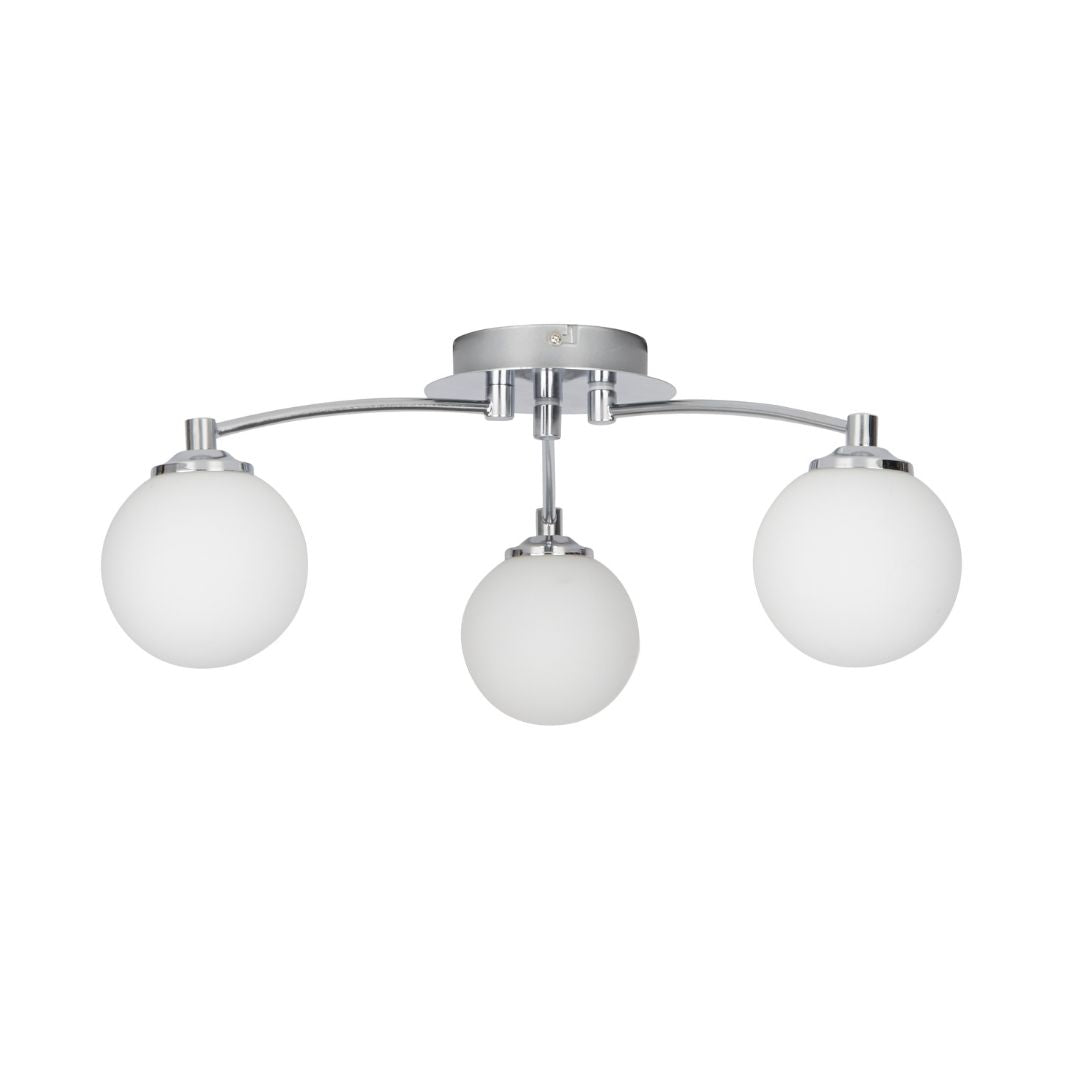 Freyza - Navarro 3 Light Chrome Semi Flush Ceiling Light
