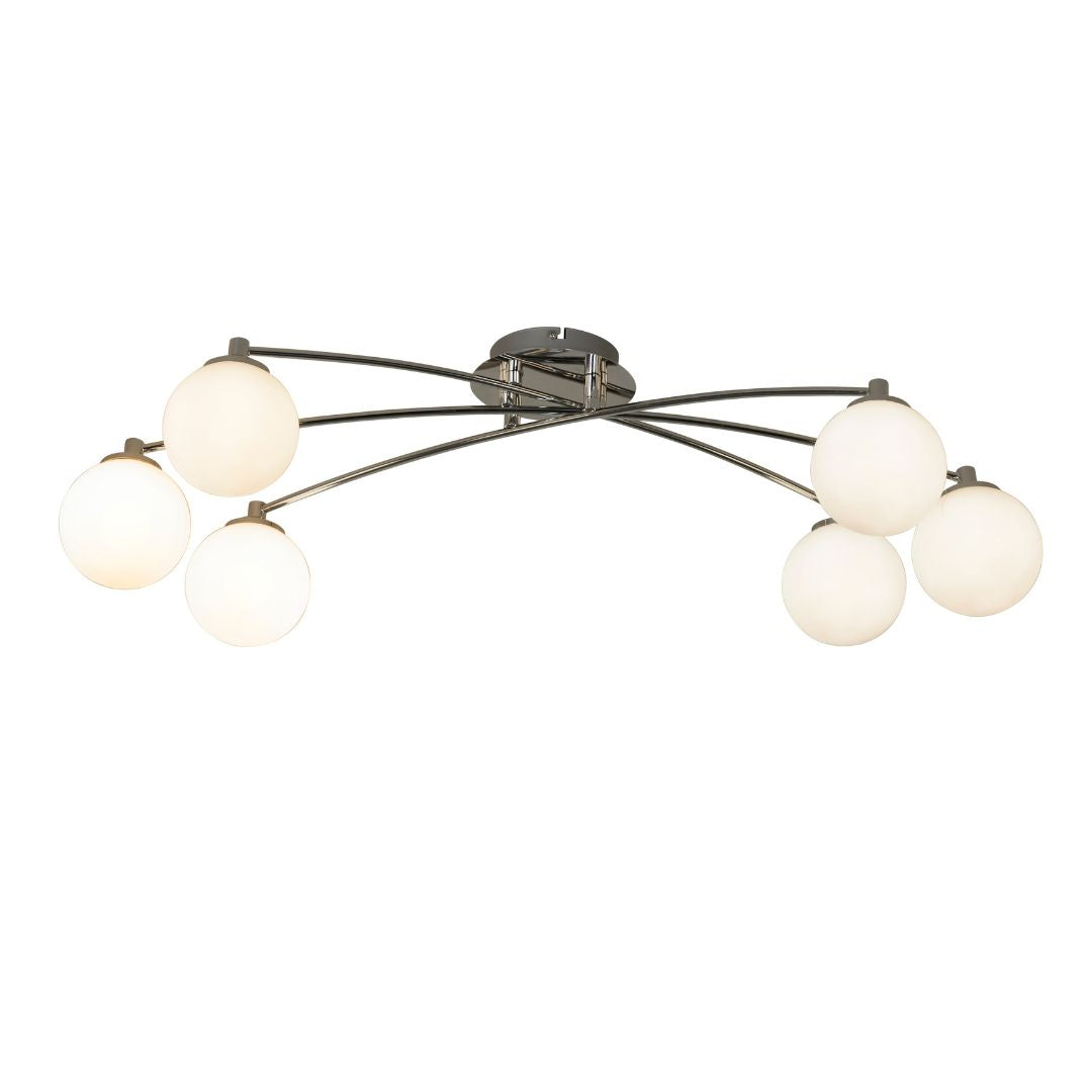 Freyza - Navarro 6 Light Chrome Semi Flush Ceiling Light