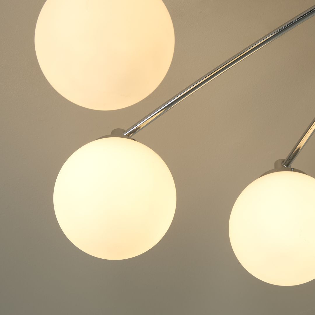 Freyza - Navarro 6 Light Chrome Semi Flush Ceiling Light