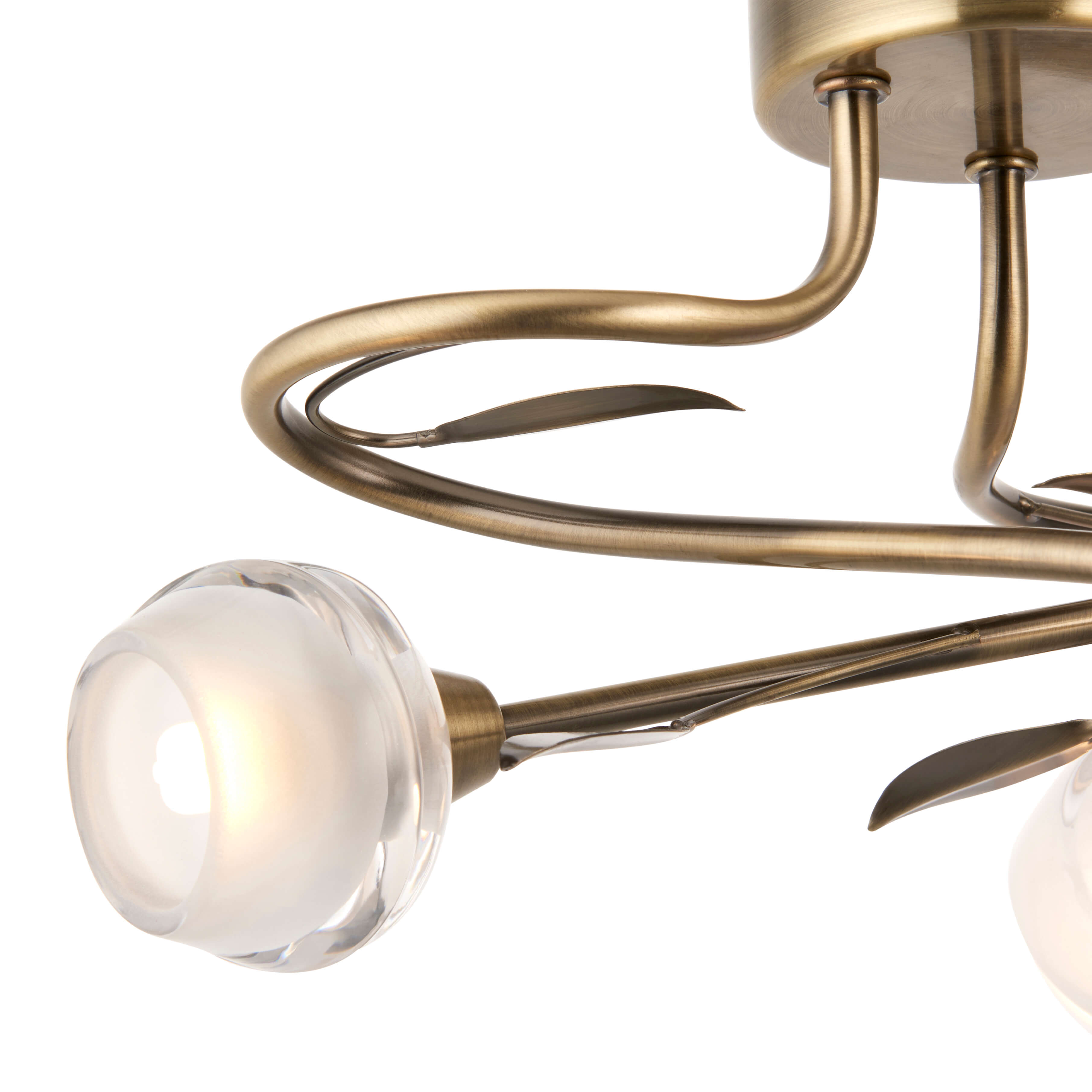 Freyza - Maywood 3 Light Semi Flush Ceiling Light Antique Brass