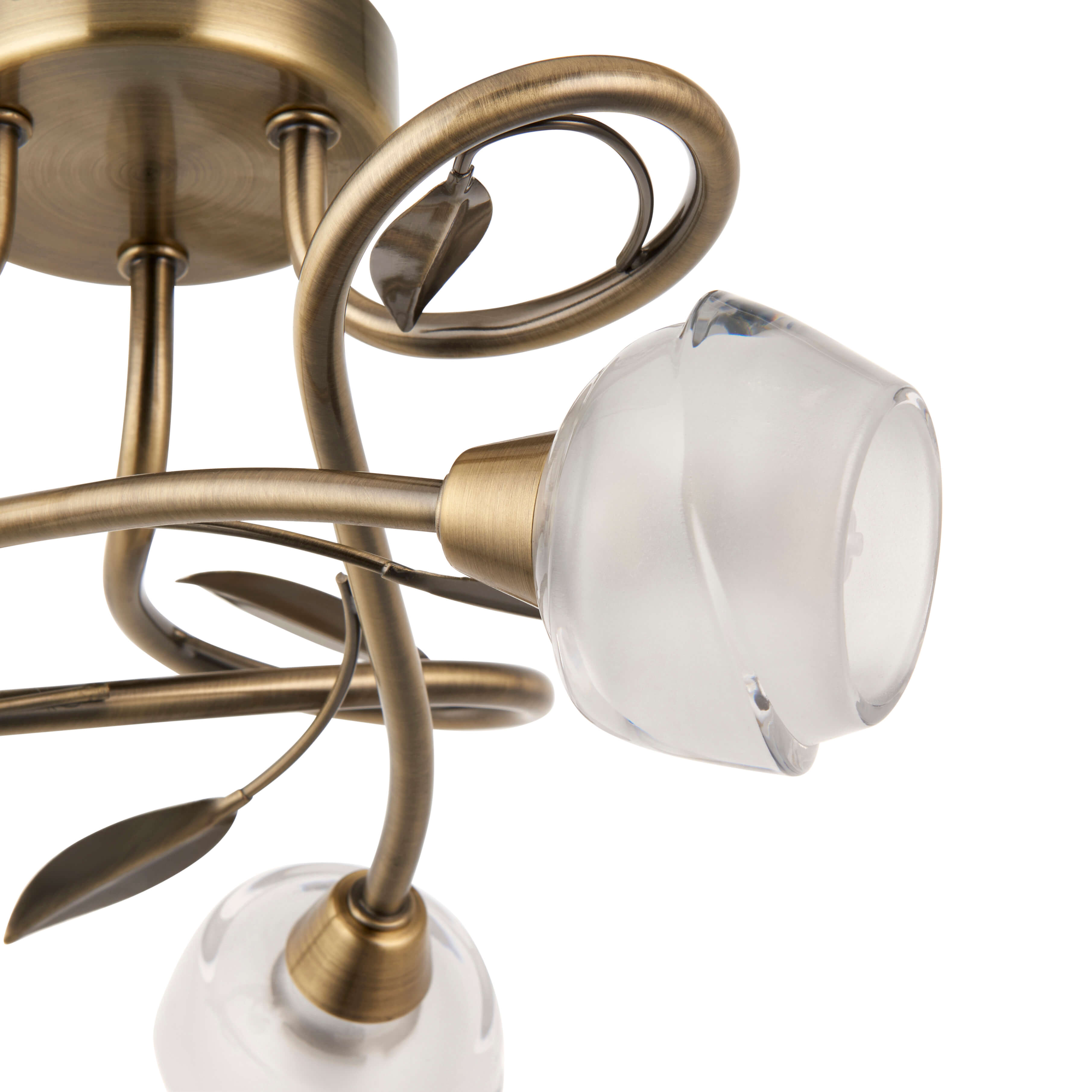 Freyza - Maywood 3 Light Semi Flush Ceiling Light Antique Brass