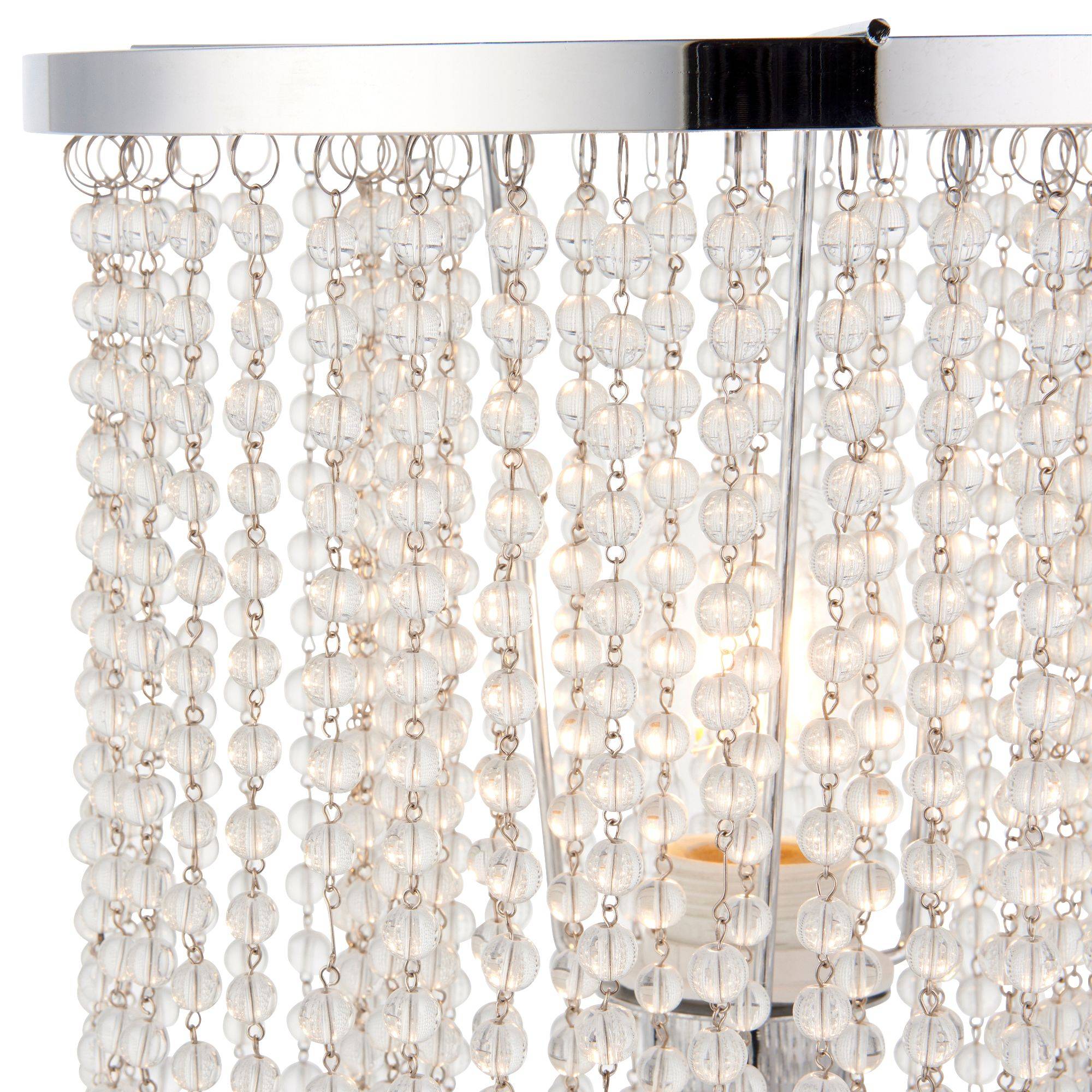 Freyza – Polished Chrome 1-Light Table Lamp | 52 cm Clear Glass Droplet Shade Indoor Lighting Fixture