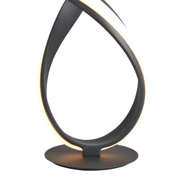 Freyza -  Matte Black LED Table Lamp | Ultra Modern Integrated LED Desk Lamp | Warm White Lighting for Living Room & Bedroom