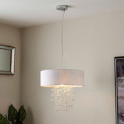 Lunaria | Elegant Silver and White Ceiling Pendant Light Fixture 1
