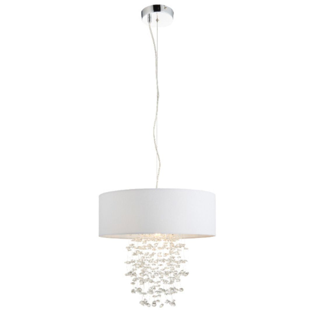 Lunaria | Elegant Silver and White Ceiling Pendant Light Fixture 3