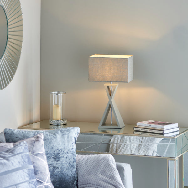 Kaden | Elegant Contemporary Grey Table Lamp with Stylish Shade 1