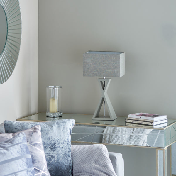 Kaden | Elegant Contemporary Grey Table Lamp with Stylish Shade 2