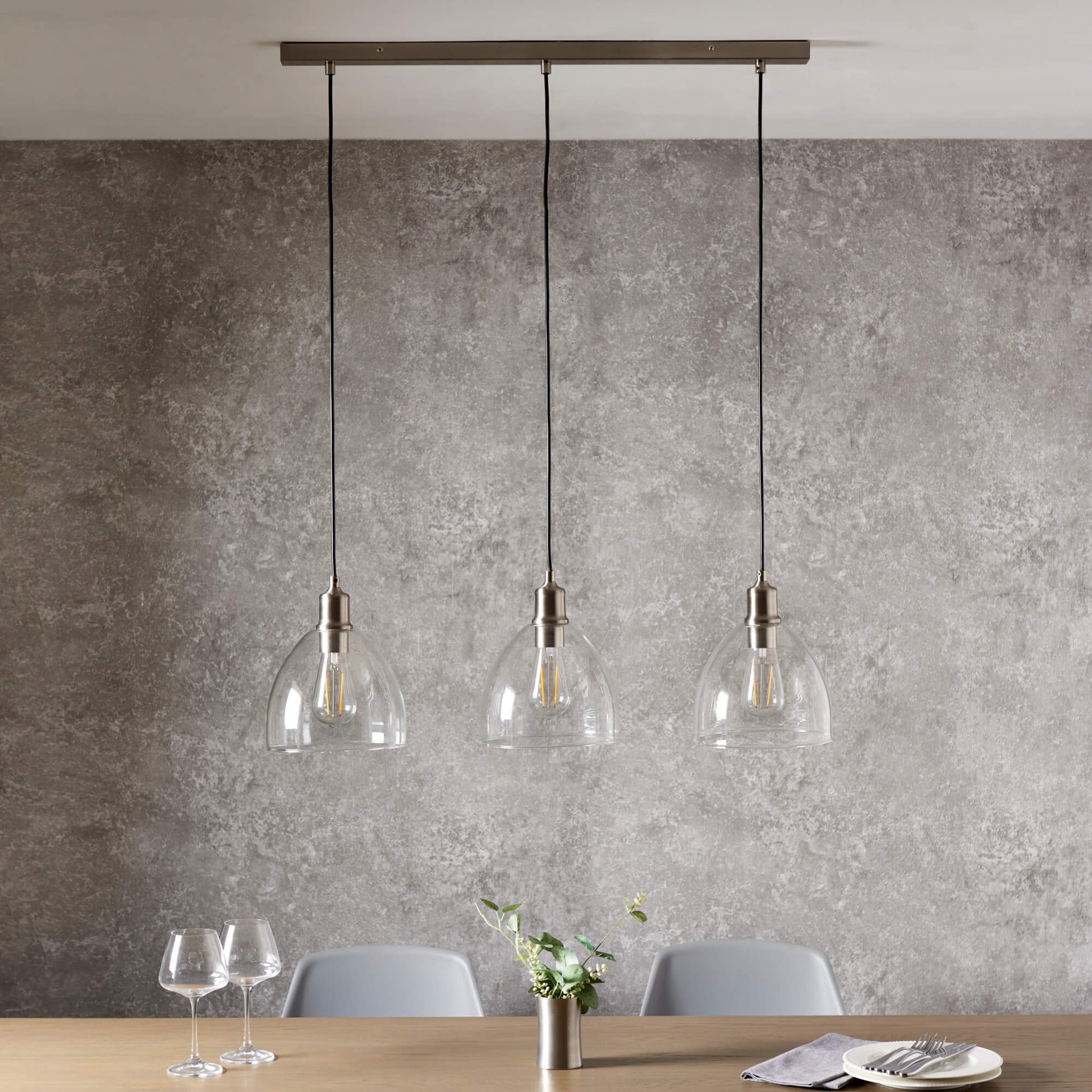 NexonLight | Chic Adjustable Nickel Glass Pendant Bar Fixture 2