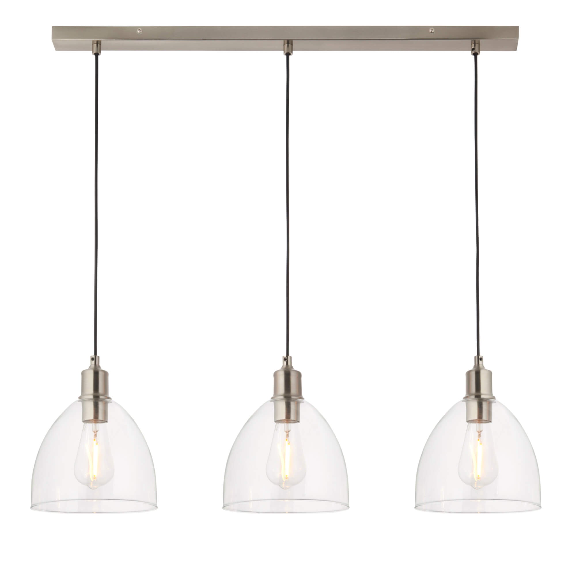 NexonLight | Chic Adjustable Nickel Glass Pendant Bar Fixture 3