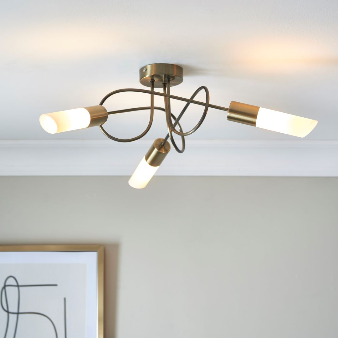BrassLuxe | Elegant Antique Brass LED Ceiling Light Fixture 1