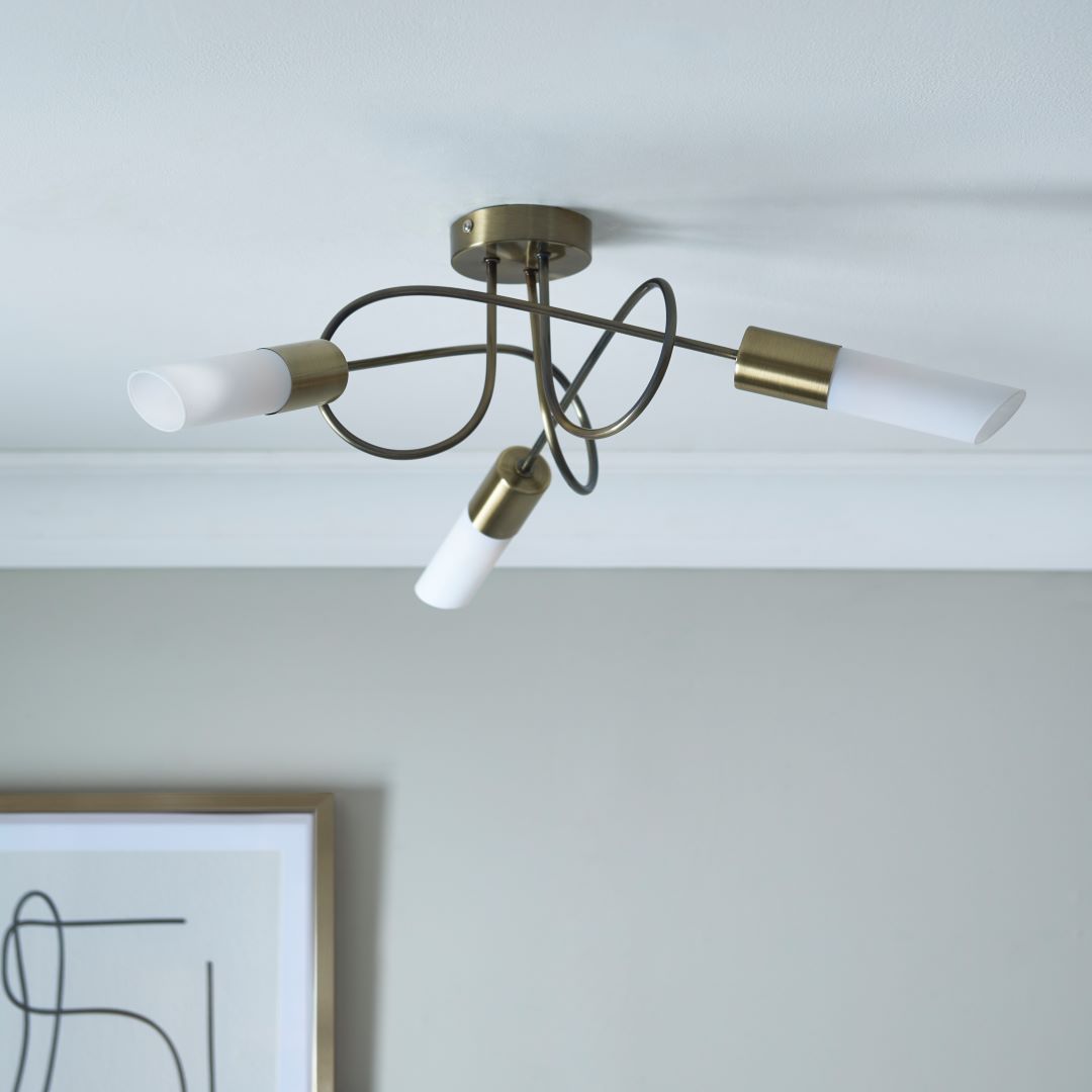 BrassLuxe | Elegant Antique Brass LED Ceiling Light Fixture 2