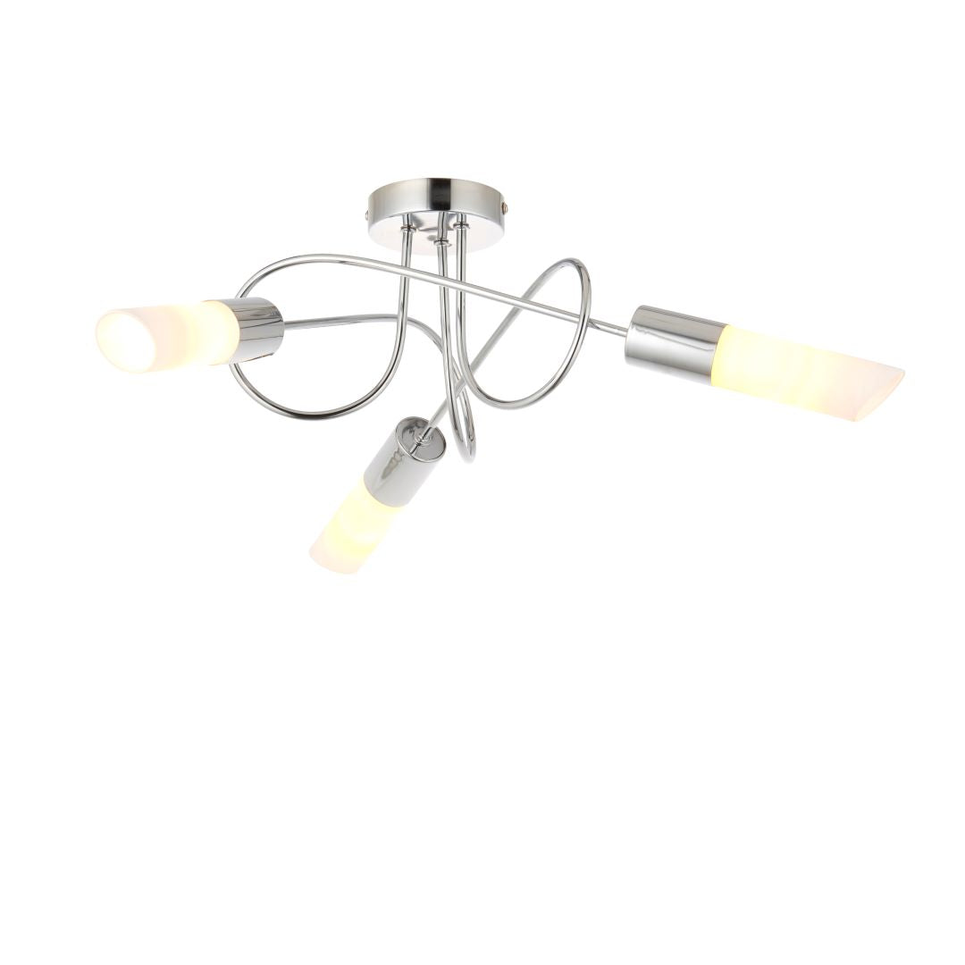 Freyza - Patras Chrome 3 Light Semi Flush Ceiling  Light