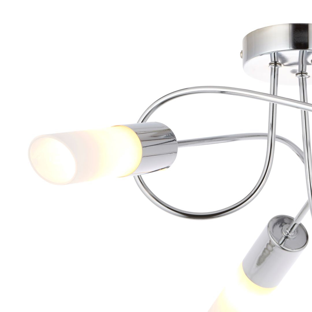 Freyza - Patras Chrome 3 Light Semi Flush Ceiling  Light