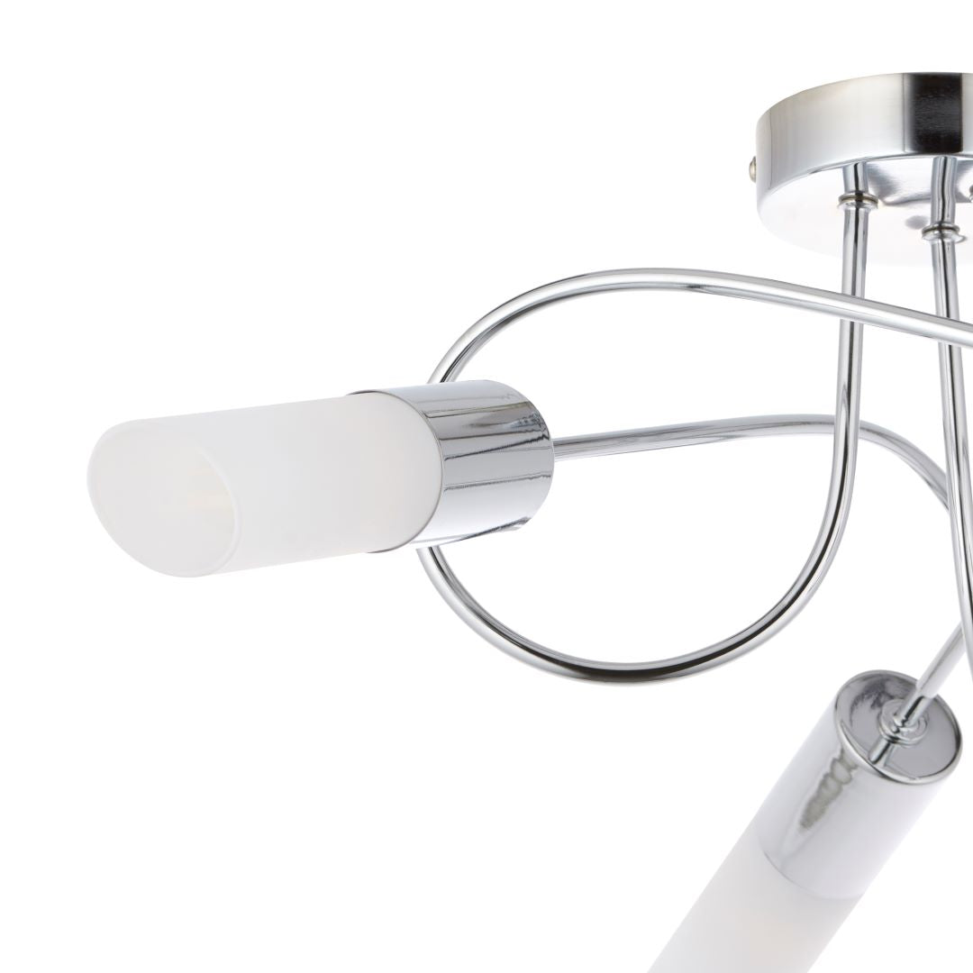 Freyza - Patras Chrome 3 Light Semi Flush Ceiling  Light