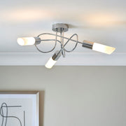 Freyza - Patras Chrome 3 Light Semi Flush Ceiling  Light