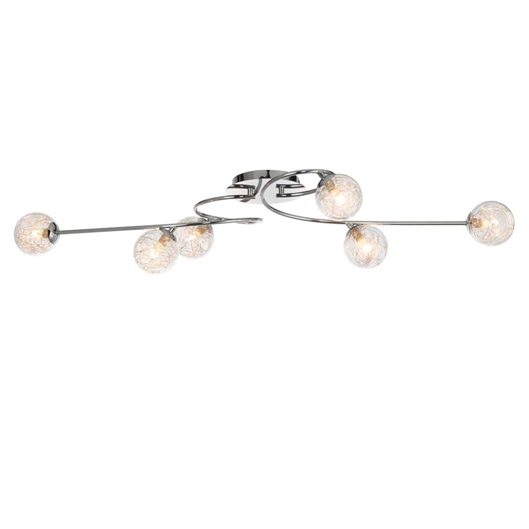 Freyza - Jaymie 6-Light Chrome Semi-Flush Ceiling Light