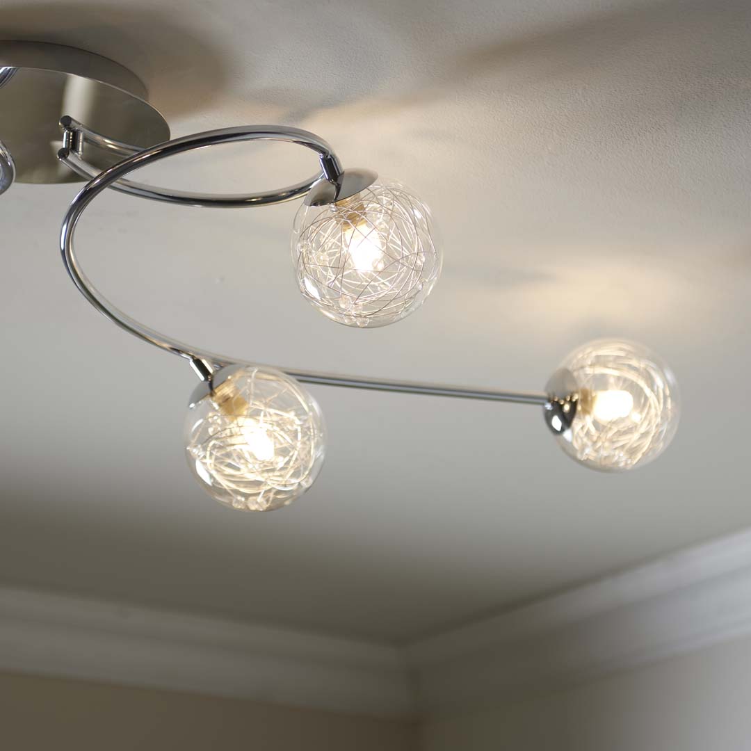 Freyza - Jaymie 6-Light Chrome Semi-Flush Ceiling Light
